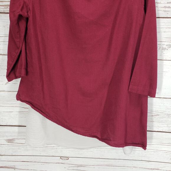 Soft Surroundings Women's Linen Blend Asymmetrical Tunic Top Size XS - Picture 11 of 12